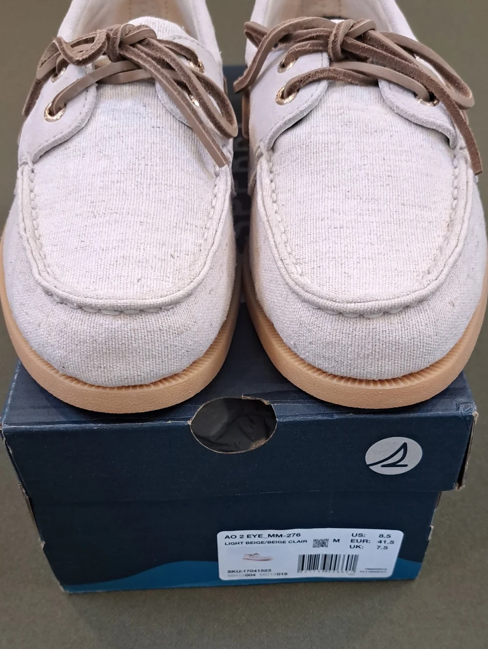 Sperry Authentic Original™ 2-Eye Boat Shoe - Color: Light Beige - Size: Men 8.5
